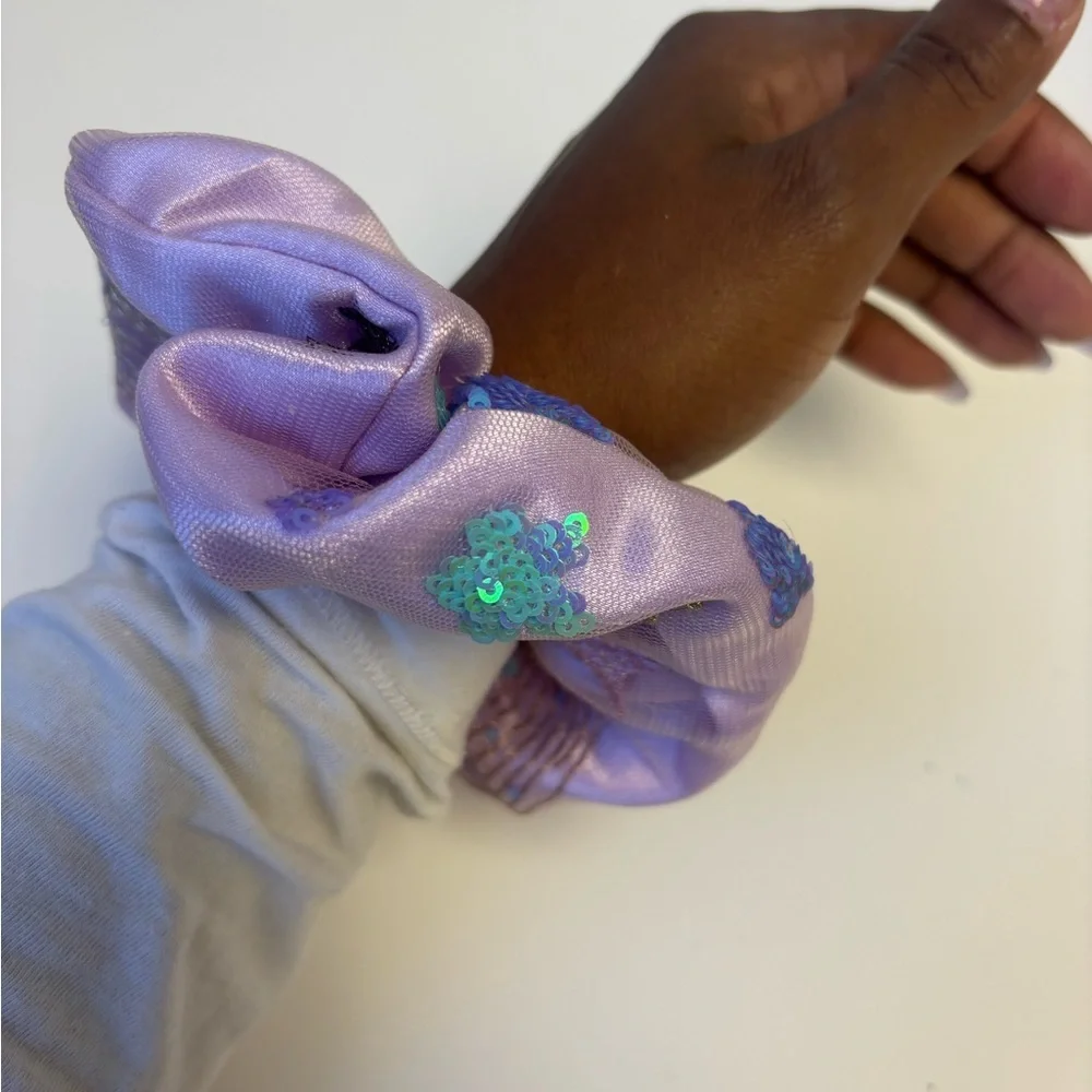 Purple Scrunchie with Sequin Accents sku 1011 - Picture 5 of 5